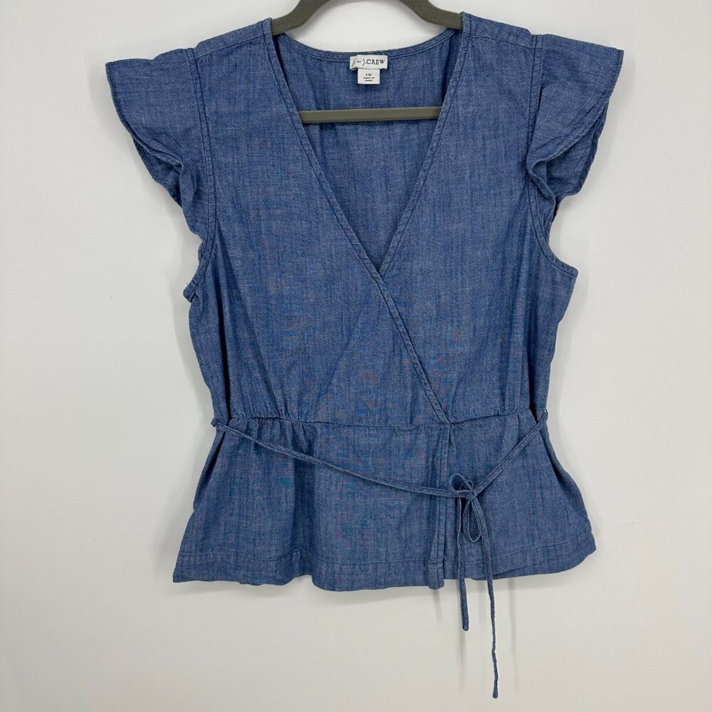J. Crew Blue Wrap‎ Top